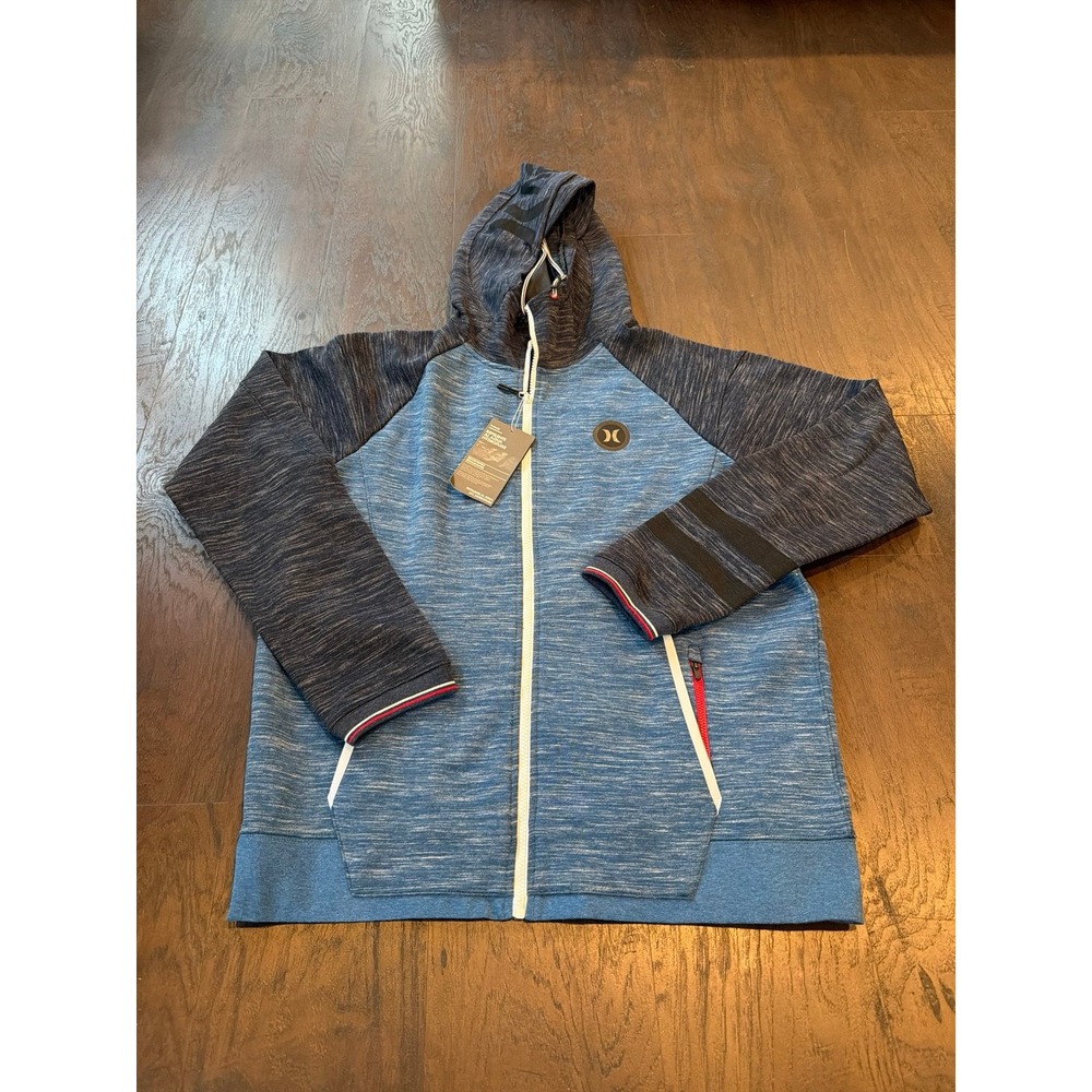 Hurley Full Zip Hoodie Blue Space Dye Sweatshirt Athletic Jacket Men's NWT